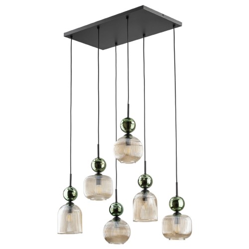 Lampa wisząca SOPHIA GREEN COGNAC 6XE14