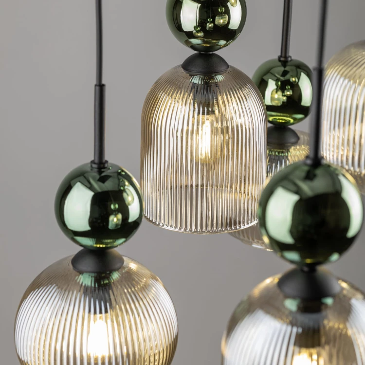 Lampa wisząca SOPHIA GREEN COGNAC 6XE14