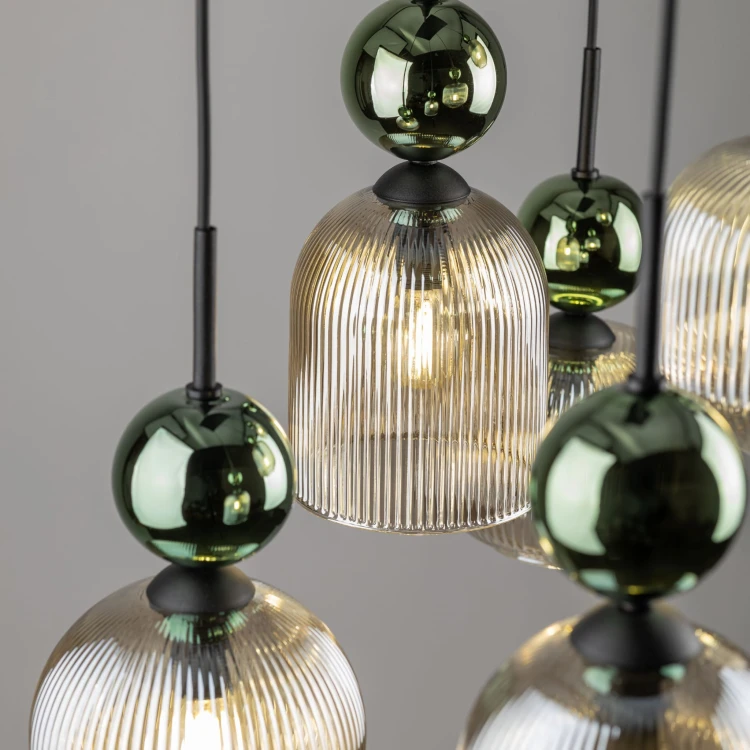 Lampa wisząca SOPHIA GREEN COGNAC 6XE14