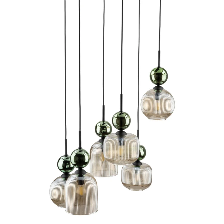 Lampa wisząca SOPHIA GREEN COGNAC 6XE14