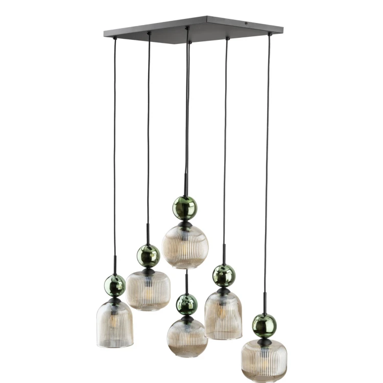 Lampa wisząca SOPHIA GREEN COGNAC 6XE14