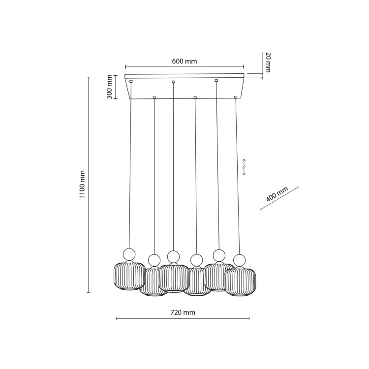Lampa wisząca BALLO 6XE14
