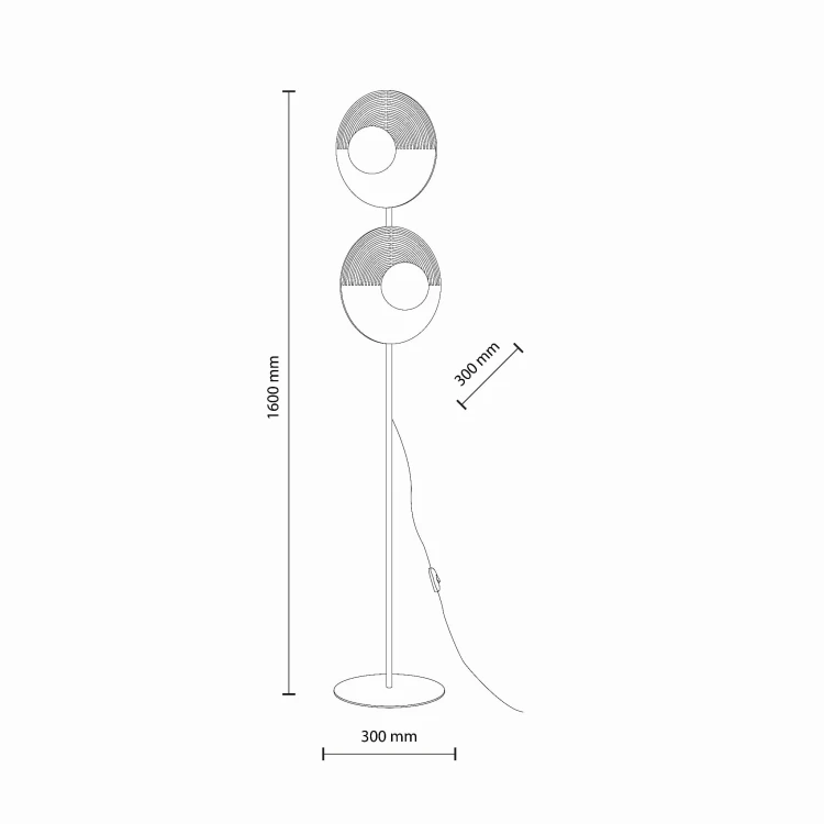 Lampa podłogowa LUNAR WOOD 2XG9