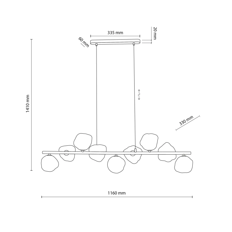 Lampa wisząca LAVA BROWN 9XG9