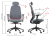 Fotel ergonomiczny LARSTON szary z wysuw siedziska z zagłówkiem BHP