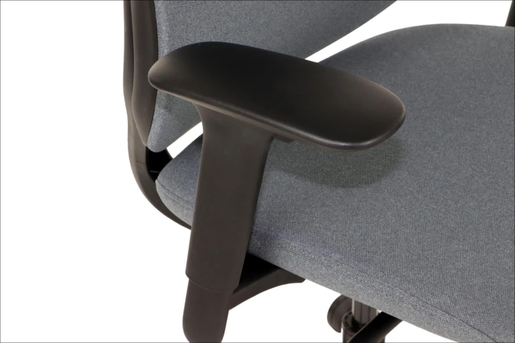 Fotel ergonomiczny LARSTON szary z wysuw siedziska z zagłówkiem BHP