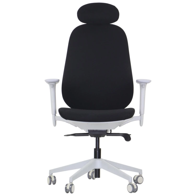 Fotel ergonomiczny LARSTON GF czarny z wysuw siedziska z zagłówkiem BHP