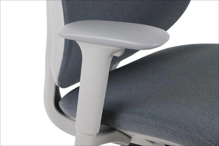 Fotel ergonomiczny LARSTON GF szary z wysuw siedziska z zagłówkiem BHP