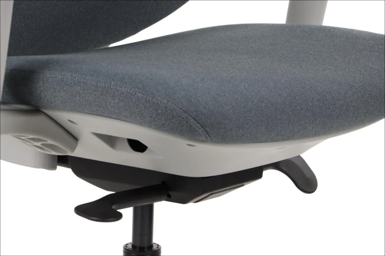 Fotel ergonomiczny LARSTON GF szary z wysuw siedziska z zagłówkiem BHP