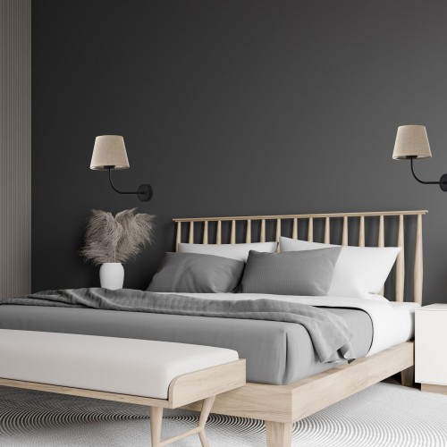 Kinkiet ścienny CHICAGO LINEN z abażurem