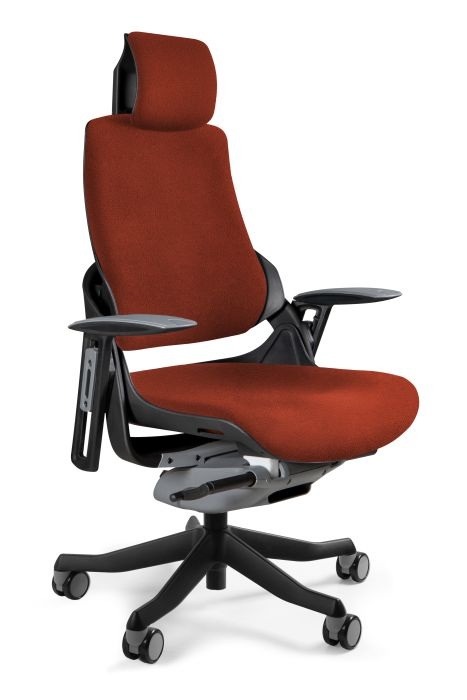 Fotel ergonomiczny WAU czarny stelaż tkanina PL02 Brick - ceglasta.jpg