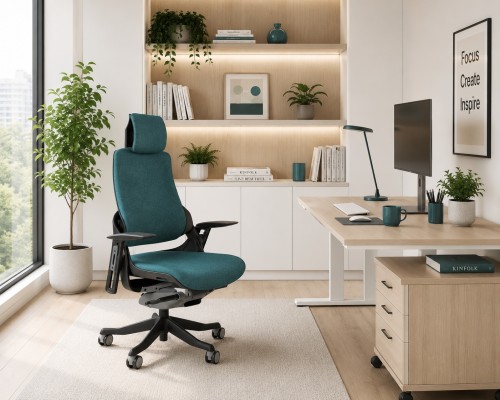 Fotel ergonomiczny WAU czarny stelaż tkanina PL04 Teal - odcień turkusu-aranzacja.jpg