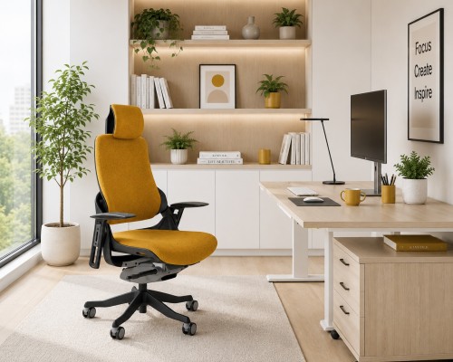 Fotel ergonomiczny WAU czarny stelaż tkanina PL03 Carmel - karmel-aranzacja.jpg
