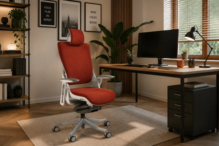 Fotel ergonomiczny WAU 2 biały stelaż tkanina PL02 Brick - ceglasta.jpg