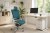 Fotel ergonomiczny WAU 2 biały stelaż tkanina PL04 Teal - odcień turkusu-aranzacja.jpg