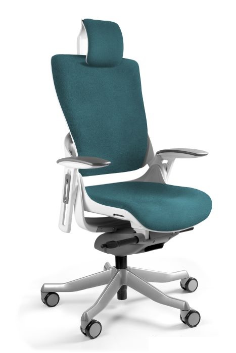 Fotel ergonomiczny WAU 2 biały stelaż tkanina PL04 Teal - odcień turkusu.jpg