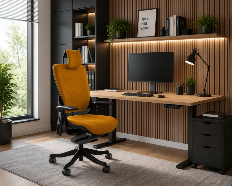 Fotel ergonomiczny WAU 2 czarny stelaż tkanina PL03 Carmel - karmel-aranzacja.jpg