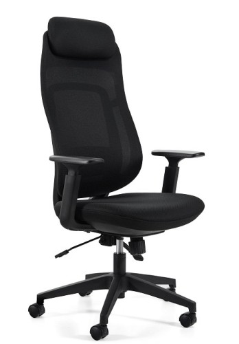 Fotel ergonomiczny NEXO czarna tkanina membranowa mechanizm synchroniczny