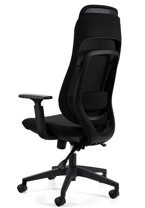 Fotel ergonomiczny NEXO czarna tkanina membranowa mechanizm synchroniczny