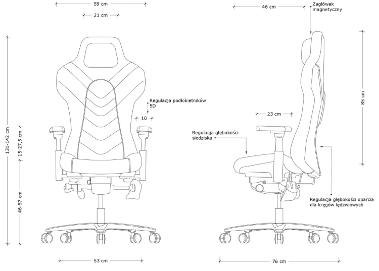 Fotel gamingowy PITLANE LED z regulacją 5D i mechanizmem SYNCHRON-wymiar.jpg