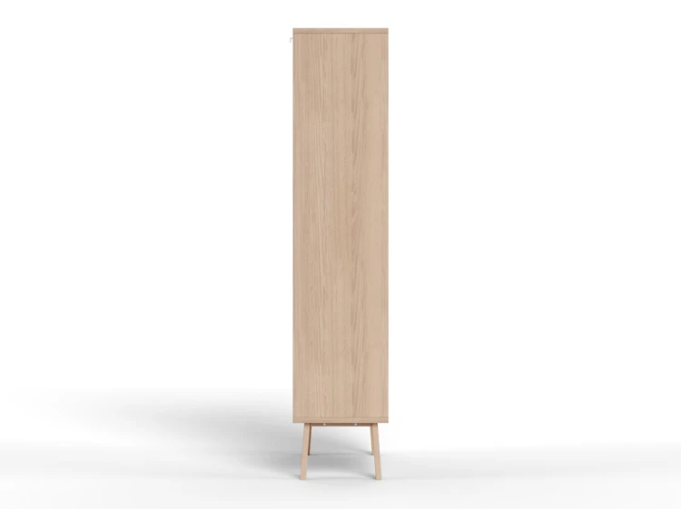 Witryna Lamberth 90 cm dąb bielony, 2 drzwi szklane, 1 szuflada