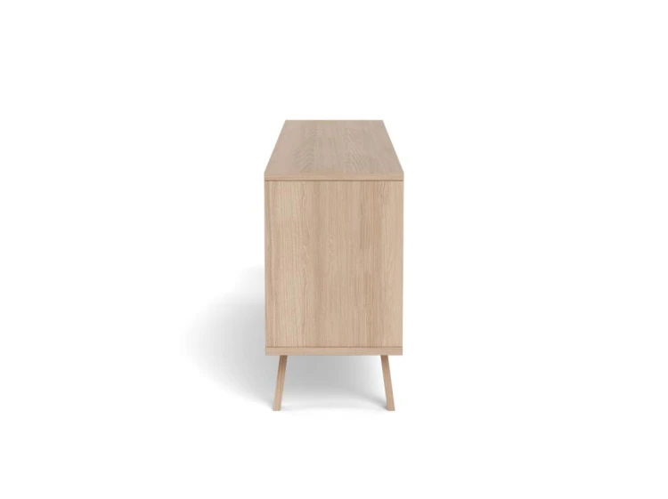 Komoda Lamberth 200 cm dąb bielony, 2 drzwi, 2 szuflady, wnęka
