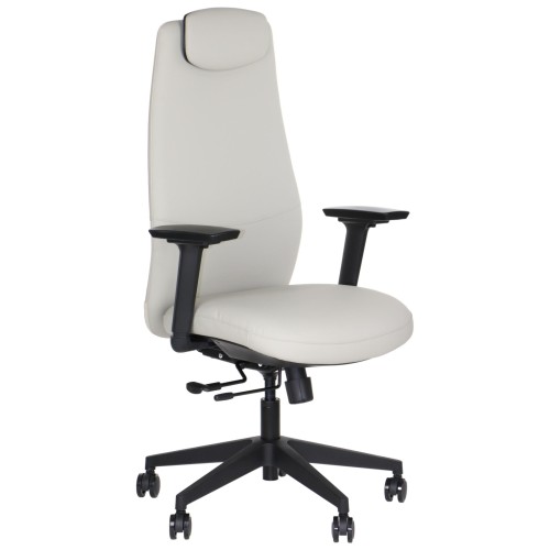 Fotel biurowy ergonomiczny SELLA beżowa ekoskóra