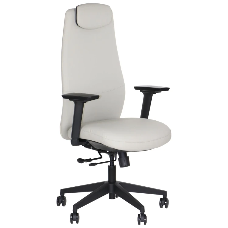 Fotel biurowy ergonomiczny SELLA beżowa ekoskóra