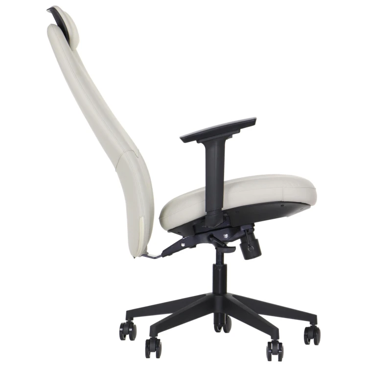 Fotel biurowy ergonomiczny SELLA beżowa ekoskóra
