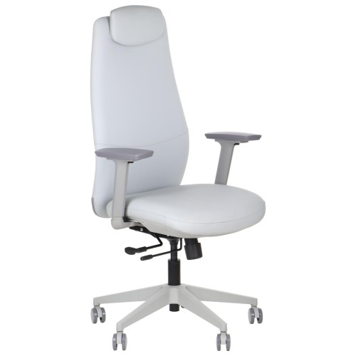 Fotel biurowy ergonomiczny SELLA GF szara ekoskóra