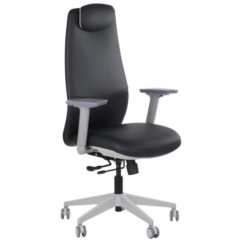 Fotel biurowy ergonomiczny SELLA GF czarna ekoskóra