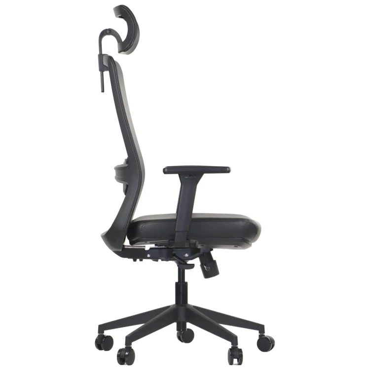 Fotel biurowy ergonomiczny WISTER PU czarny ekoskóra