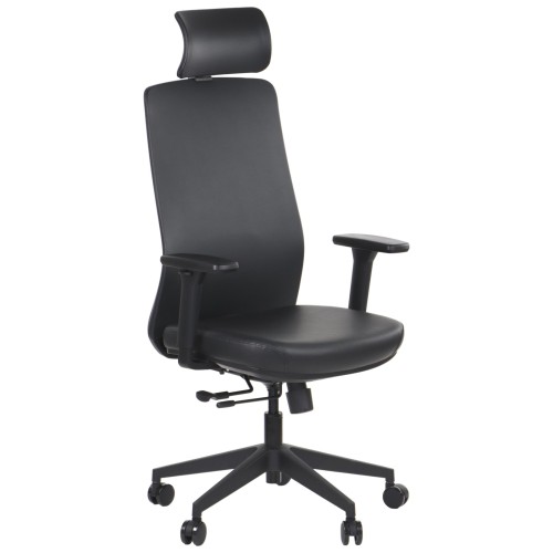 Fotel biurowy ergonomiczny WISTER PU czarny ekoskóra