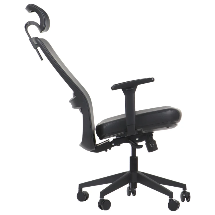Fotel biurowy ergonomiczny WISTER PU czarny ekoskóra