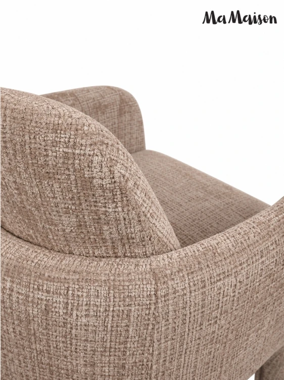 Krzesło tapicerowane LAUREN z podłokietnikami beżowe taupe