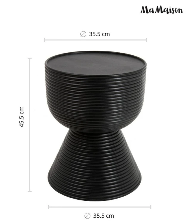 Stolik kawowy LAPIS 36 czarny drewno mango