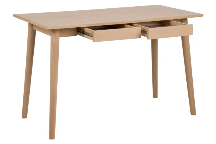 Biurko z 2 szufladami Marte 120 cm dąb bielony