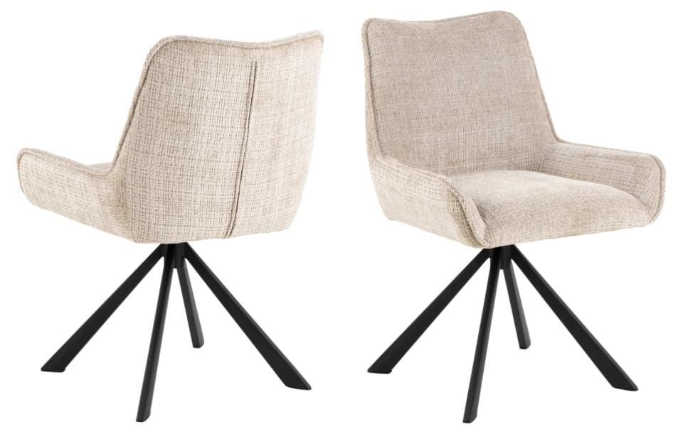 Krzesło tapicerowane Eddie Juto 4 beżowe obrotowe