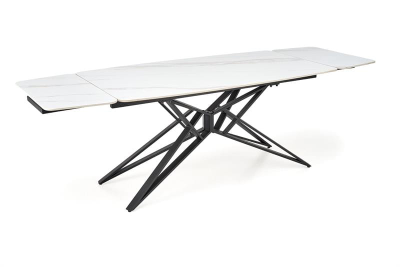 Stół rozkładany ALFREDO biały marmur czarny