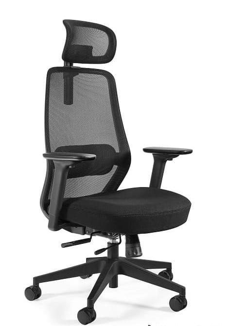 Fotel ergonomiczny Sonic 8125BG czarny z zagłówkiem
