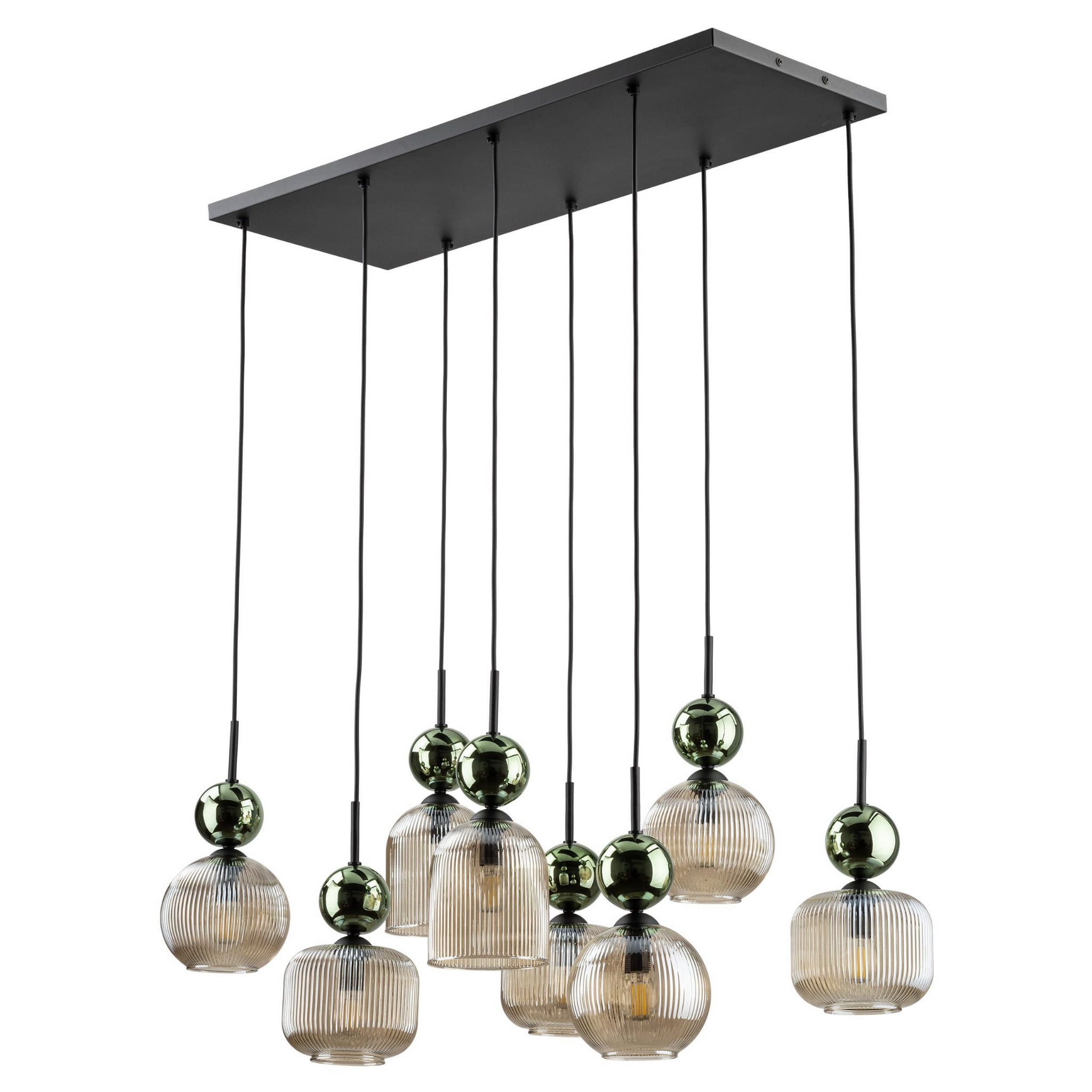 Lampa wisząca SOPHIA GREEN COGNAC 8XE14
