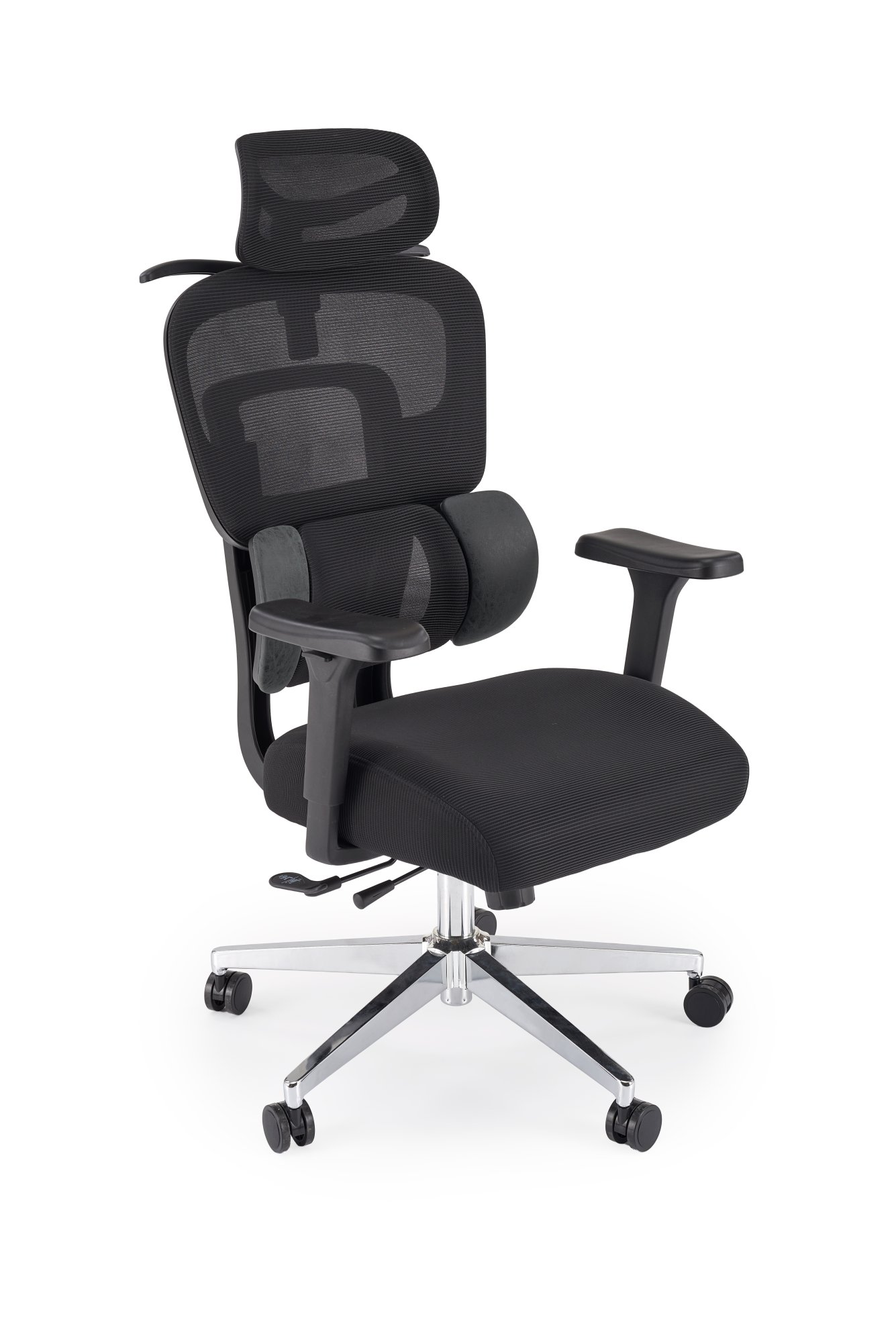 Fotel biurowy ergonomiczny BOOSTER czarny z zagłówkiem multiblock