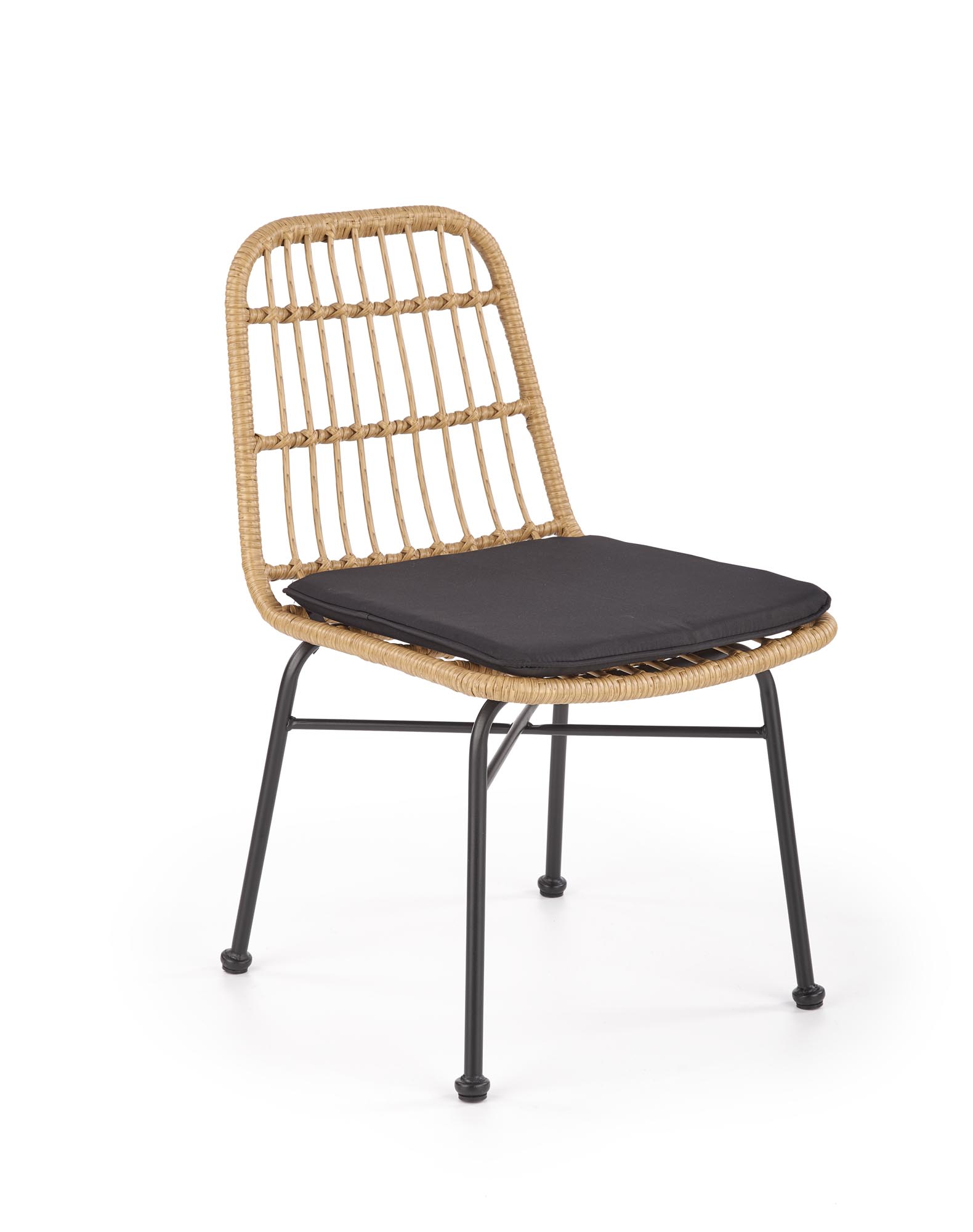 Krzesło K401 naturalny/czarny rattan syntetyczny