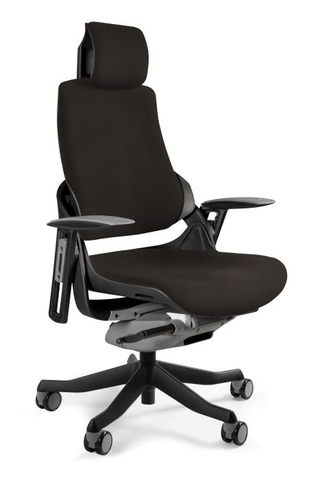 Fotel ergonomiczny WAU czarny stelaż tkanina PL01 Oreo